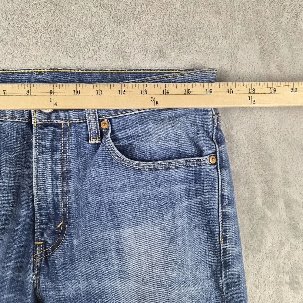 Levis 511 Jeans Mens 34x29 Blue Denim Slim Fit Medium Wash Stretch Whiskered